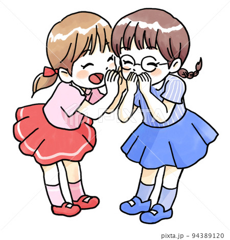 内緒話をするの女の子たちのイラスト 94389120