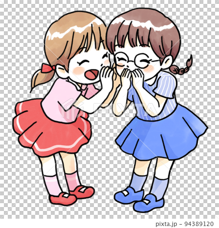 内緒話をするの女の子たちのイラスト 94389120