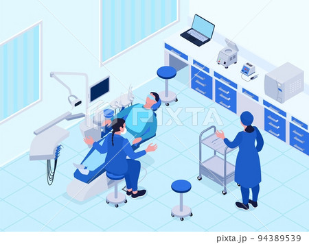 Dental Office Isometric Illustration 94389539