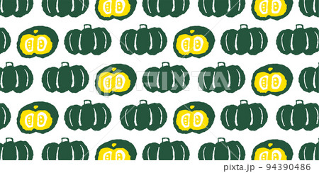 かぼちゃのシームレスパターン（白） 94390486