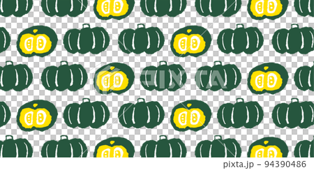 かぼちゃのシームレスパターン（白） 94390486