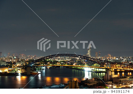なみはや大橋から見る大阪市内の夜景 なみはや大橋から見る大阪市内の夜景 94391174