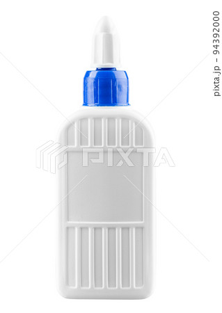 Blank bottles of glue isolated on white background. Bottle PVA glue. 94392000