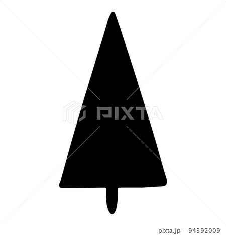 Vector Christmas tree outline icon. 94392009
