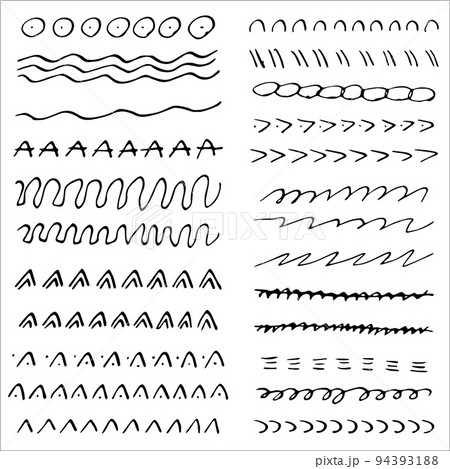 Collection of scribble design element of sketch underlines and signes. and textured strokes. Handdrawn decorative underline borders vector strokes. Doodles. Collection of scribble design element of sketch underlines and signes. and textured strokes. Handdrawn decorative underline borders vector strokes. Doodles. 94393188