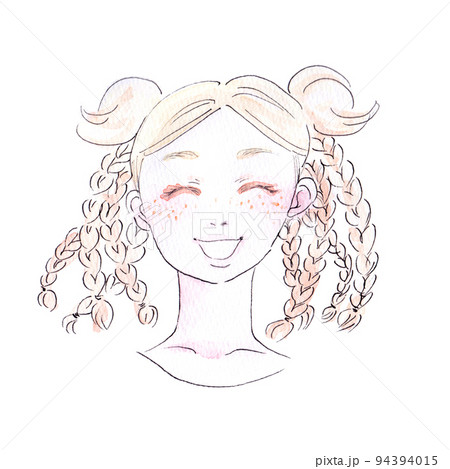 イラスト素材: 十二星座かに座の女性イメージ 手描きの水彩画のイラスト素材 [94394015] - PIXTA