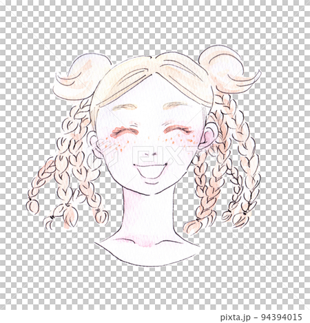 イラスト素材: 十二星座かに座の女性イメージ 手描きの水彩画のイラスト素材 [94394015] - PIXTA