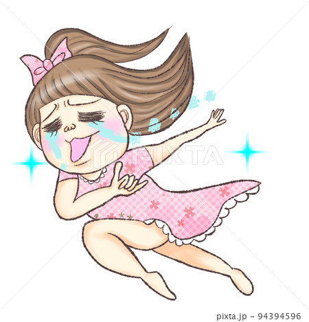 泣きながら、走り去る女の子 94394596