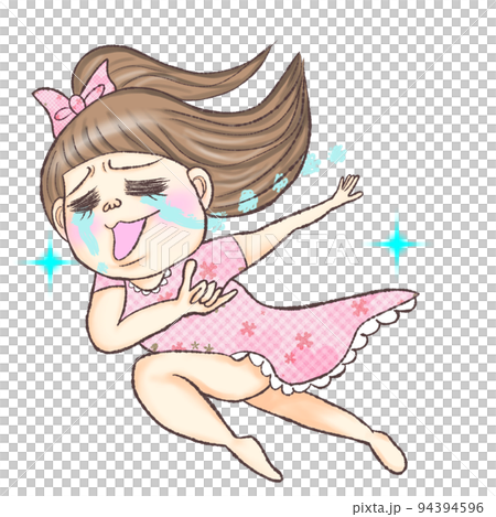 泣きながら、走り去る女の子 94394596