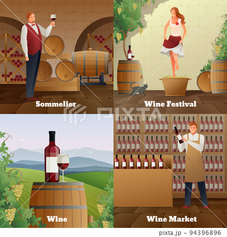 Wine Production Concept Icons Set Wine Production Concept Icons Set 94396896