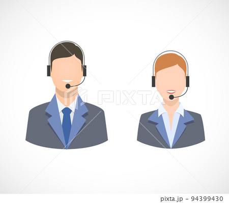 Call center support personnel staff icons 94399430