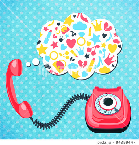 Old telephone chat concept Old telephone chat concept 94399447