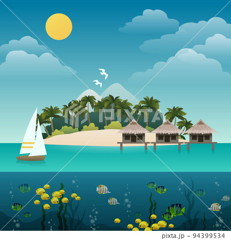 Tropical island background Tropical island background 94399534