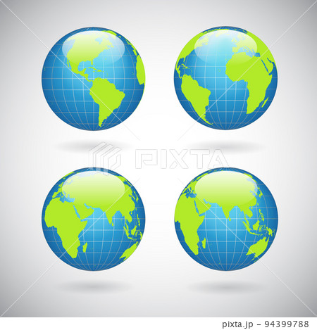 Earth globe icons set Earth globe icons set 94399788