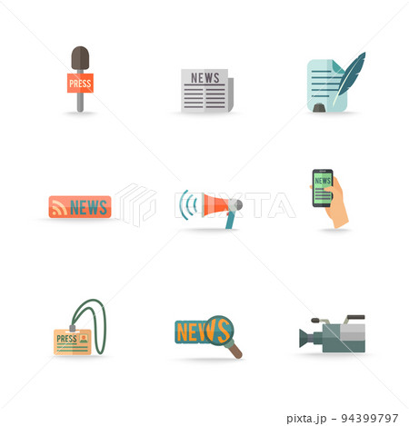Journalist Reporter Icons Set Journalist Reporter Icons Set 94399797