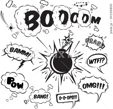 Comic speech bubbles design elements collection Comic speech bubbles design elements collection 94399800