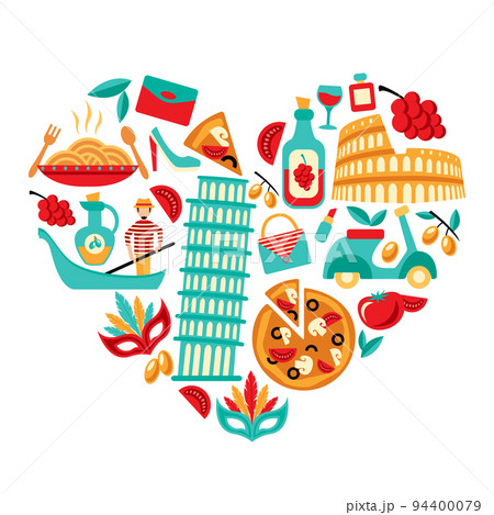 Italy icons heart Italy icons heart 94400079
