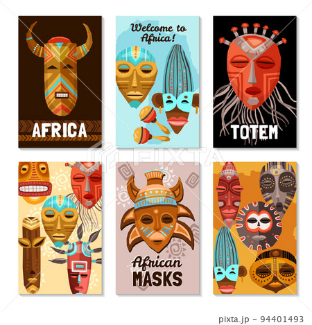 African Ethnic Tribal Masks Cards 94401493