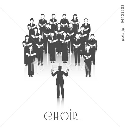 Choir Peroforrmance Black Image Choir Peroforrmance Black Image 94401503