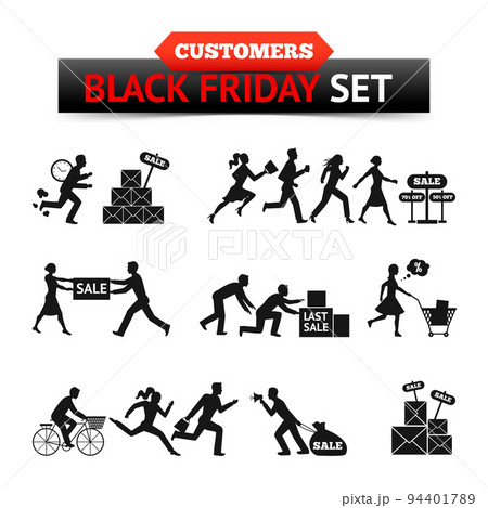 Black Friday Sale Customers Set 94401789