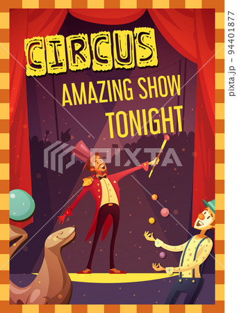 Circus Performance Announcement Retro Style Poster Circus Performance Announcement Retro Style Poster 94401877