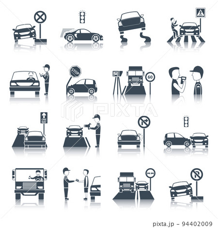 Traffic Violation Icons Set 94402009
