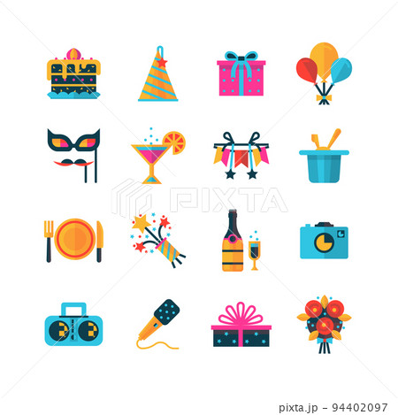 Party Color Icons Set 94402097