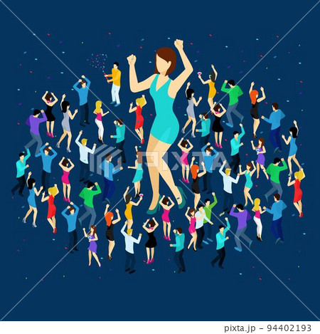 Dancing People Isometric Concept Dancing People Isometric Concept 94402193