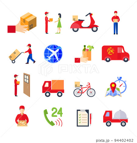 Flat Delivery Icon Set Flat Delivery Icon Set 94402402