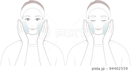 洗顔をする男性 94402559