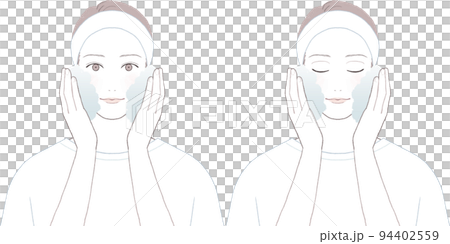 洗顔をする男性 94402559