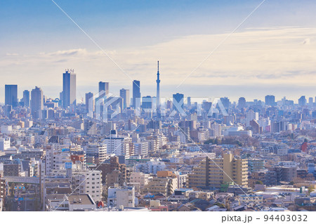 【東京都】1月・東京スカイツリーと練馬区の街並み 【東京都】1月・東京スカイツリーと練馬区の街並み 94403032