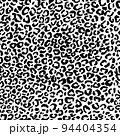 Leopard skin artwork imitation print. Vector seamless black and white pattern. 94404354