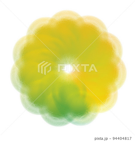 3 d flower in green-yellow tones.	 94404817