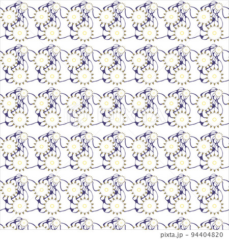 Patern. Yellow-blue illustration. Floral theme Ukrainian colors.	 94404820