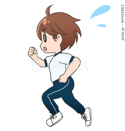 半袖の体操服を着た走っている男の子 94404863