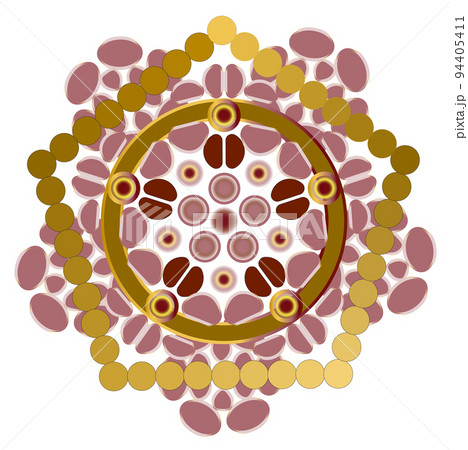 Polar ornament pattern, lace, style and inspiration for embroidery, cyclic drawing picture. 94405411