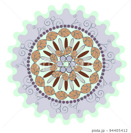Polar ornament pattern, lace, style and inspiration for embroidery, cyclic drawing picture. 94405412