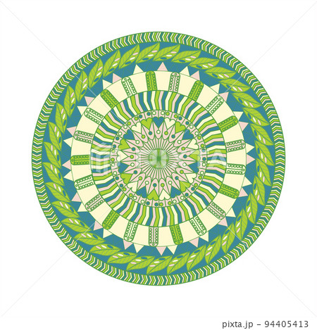 Polar ornament pattern, lace, style and inspiration for embroidery, cyclic drawing picture. 94405413