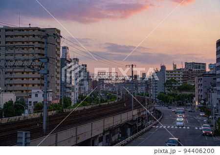 兵庫県神戸市 花隈 夕暮れ時の街並み 兵庫県神戸市 花隈 夕暮れ時の街並み 94406200