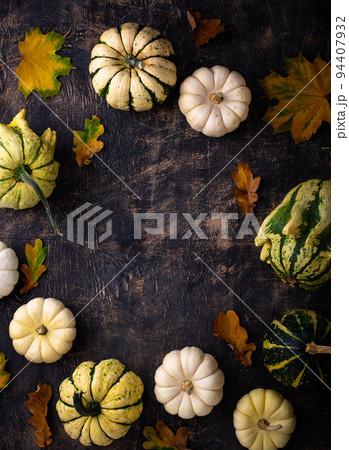 Autumn fall background with pumpkins 94407932
