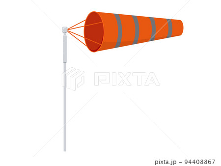 Windsock with reflective strips wind speed vector illustration. 94408867