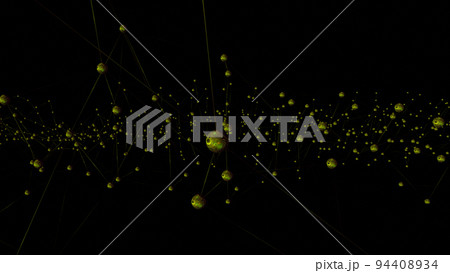 Abstract polygonal space low poly dark background with connecting dots and lines. Connection structure. 3d rendering 94408934