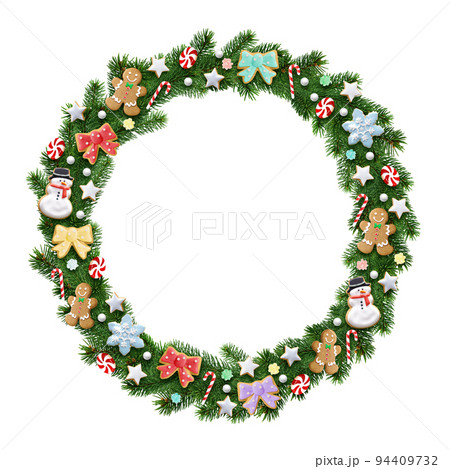 クリスマスリース イラスト リアル おかし 94409732