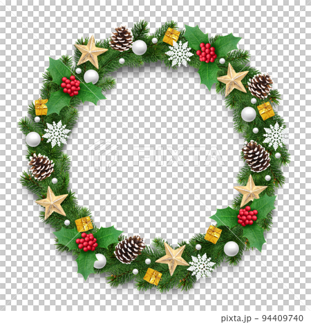 Christmas wreath illustration real Christmas wreath illustration real 94409740
