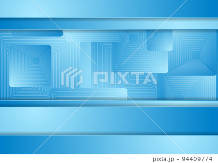 Bright blue abstract geometric background with squares 94409774
