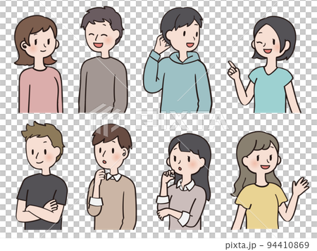 各種姿勢、套裝的男女 94410869