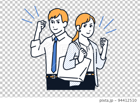 Vector illustration material of a business person doing a guts pose Vector illustration material of a business person doing a guts pose 94412510