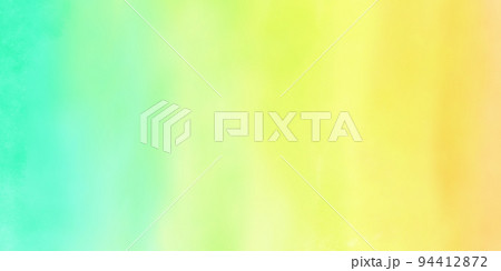 黄色と緑のグラデーションが美しい水彩背景 94412872