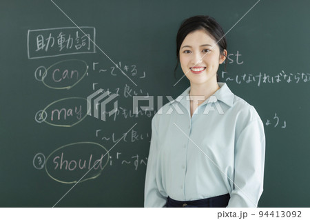 英語の授業をする教師 オンライン授業 94413092
